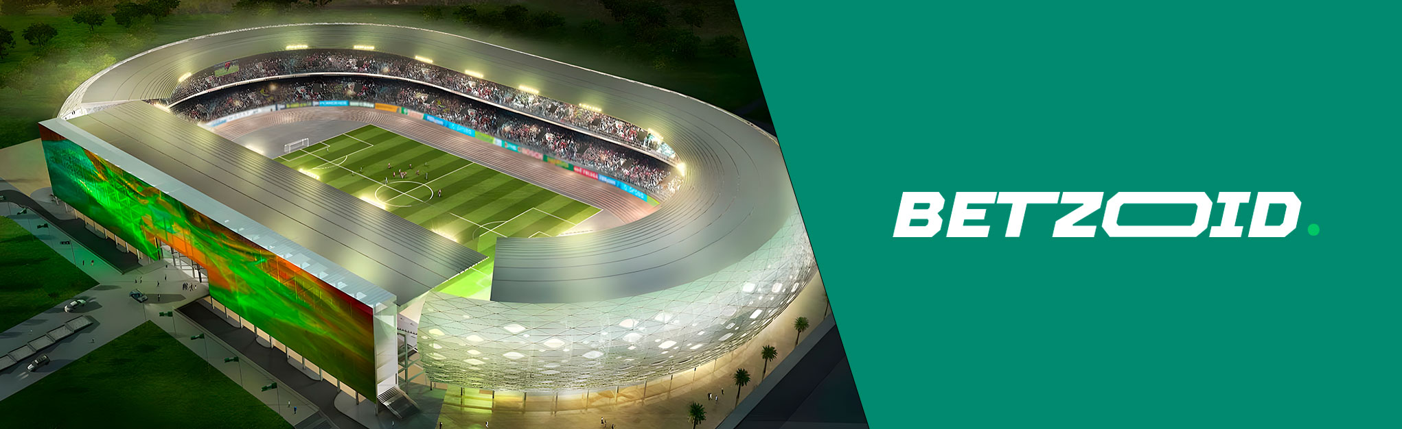 Nigerian stadium and Betzoid logo.